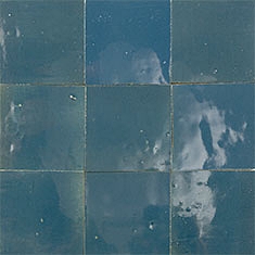 Authentic handmade Zellige tiles in petrol blue, from Fez. Rich texture, natural clay & glossy glaze—perfect for walls, splashbacks & feature spaces