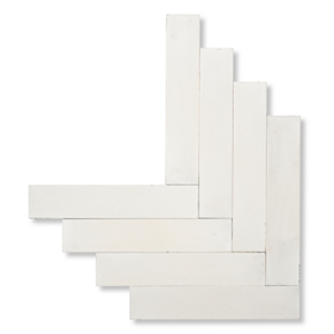 This handmade encaustic cement tile in contemporary style brings timeless elegance to your interior. A herringbone shape in Nordic color