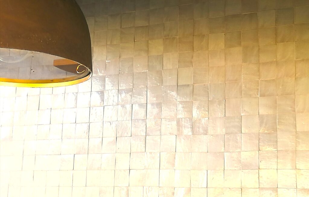 Authentic handmade Zellige tiles from Fez. Rich texture, natural clay & glossy glaze—perfect for walls, splashbacks & feature spaces