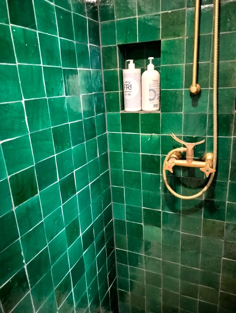 Authentic handmade Zellige tiles from Fez. Rich texture, natural clay & glossy glaze—perfect for walls, splashbacks & feature spaces