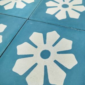 This handmade encaustic cement tile in Villa Tiles design, brings contemporary impressions to your interior. A refined pattern in Nordic colors.