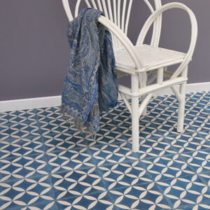 encaustic-cement-tiles-blue-white-pattern-42-1 This handmade encaustic cement tile in classic style brings timeless elegance to your interior. A refined European pattern in Nordic colors.