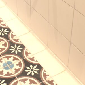 Handmade coved tile from Villa Tiles’ patented collection – Nordic design in marble-cement