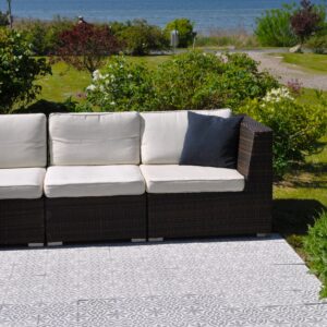 encaustic-cement-tiles-grey-outdoor-patio-tiles Handmade encaustic paving tiles, developed and patented by Villa Tiles. Unique designs, marble wear layer, 28/40 mm thickness - outdoor durability