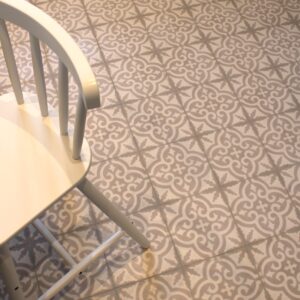encaustic-cement-tiles-grey This handmade encaustic cement tile in Art Nouveau style brings timeless elegance to your interior. A classic European pattern in Nordic colors.