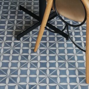 encaustic-cement-tiles-mogador-blue This handmade encaustic cement tile in classic style brings timeless elegance to your interior. A refined European pattern in Nordic colors.