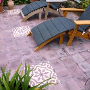 encaustic-cement-tiles-outdoor-patio-tiles-plum-color Handmade encaustic paving tiles, developed and patented by Villa Tiles. Unique designs, marble wear layer, 28/40 mm thickness - outdoor durability
