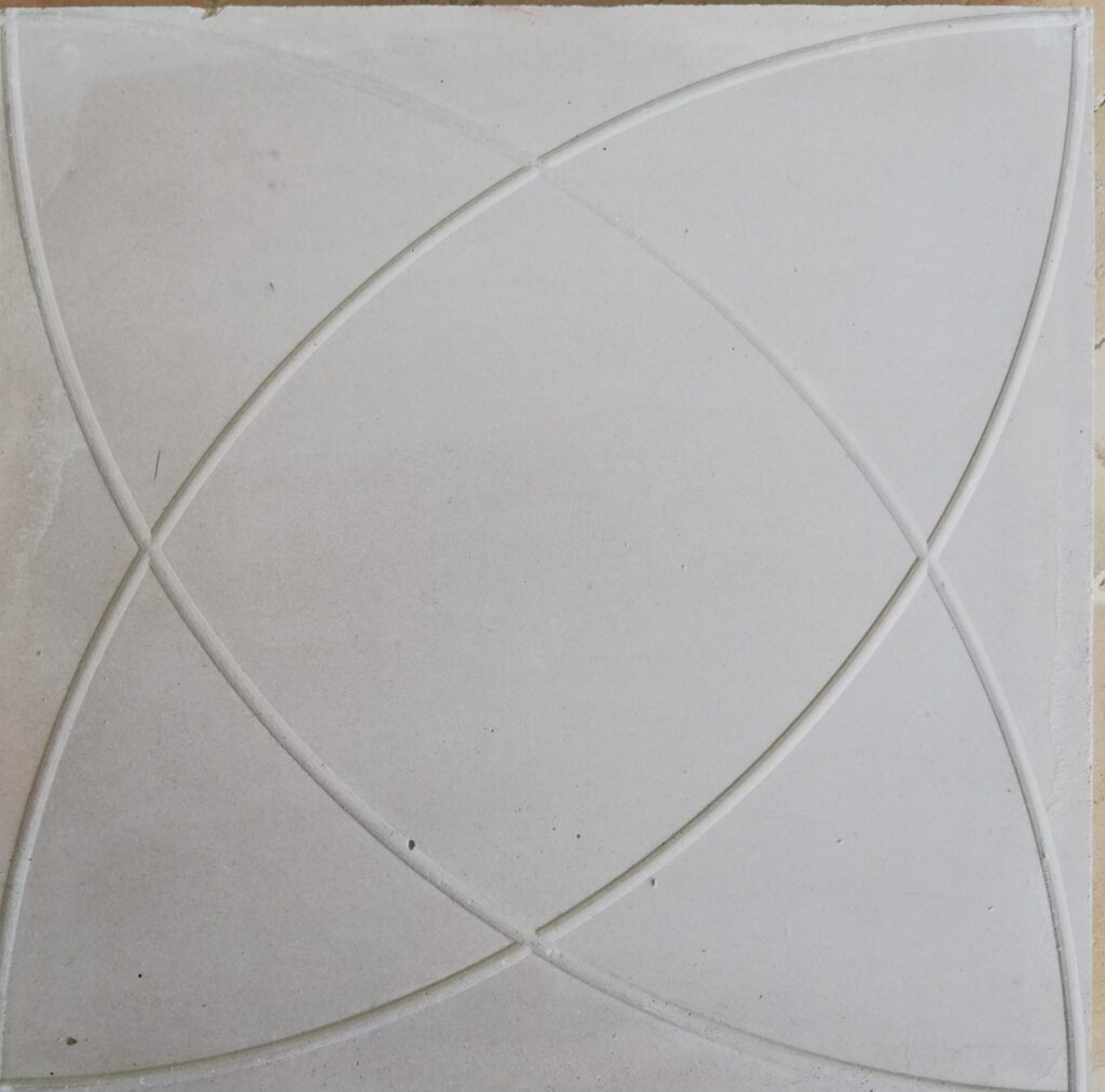 This handmade slip-resistant cement tile patented by Villa Tiles combine a refined pattern in Nordic colors with integrated slip-resistance.