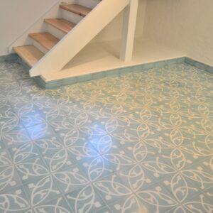encaustic-cement-tiles-turqouise-pattern This handmade encaustic cement tile in classic style brings timeless elegance to your interior. A refined European pattern in Nordic colors.