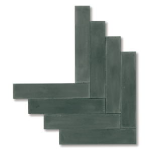 This handmade encaustic cement tile in contemporary style brings timeless elegance to your interior. A herringbone shape in Nordic color